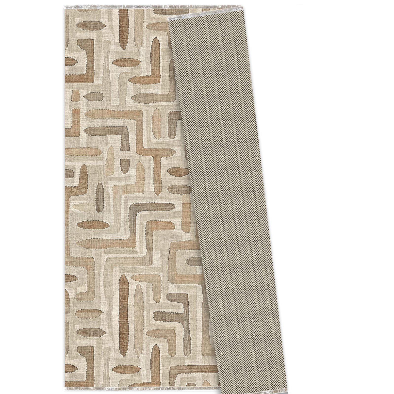 NH7004-T05-03 Tapis Geometric Modern Pixel — Brown