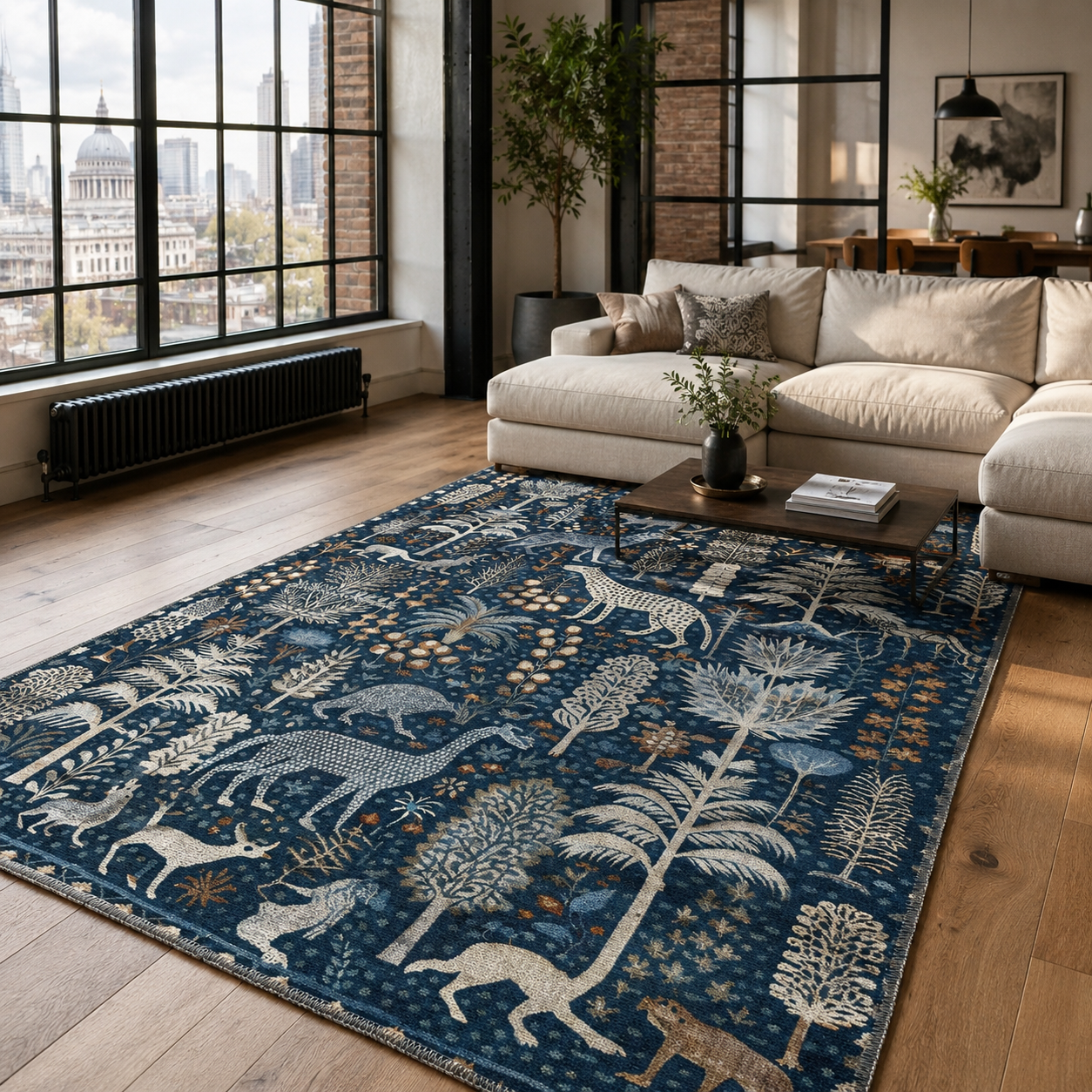 NH7005-T07-03 Tapis Ethnic Kilim — Navy