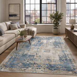 Tapis Classic Vintage Cappadoce — Silver & Navy