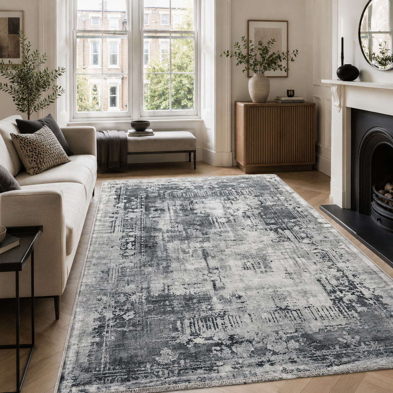 NH7012-T16-03 Tapis Vintage Halicarnasse — Silver