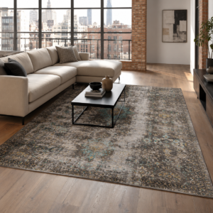 Tapis Modern Konya — Gold & Brown