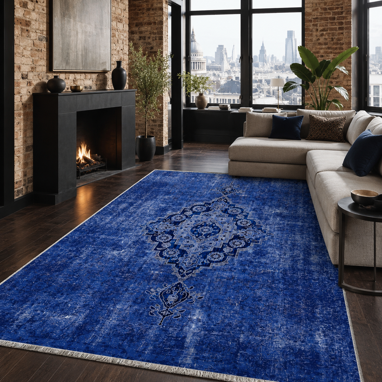 NH7018-T24-03 Tapis Ethnic Classic Vintage Sardes — Navy