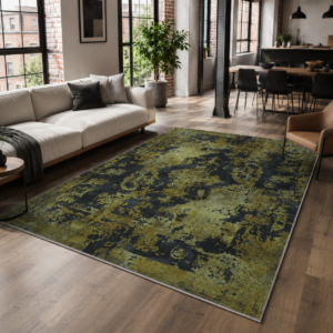 Tapis Vintage Patara — Gold & Anthracite