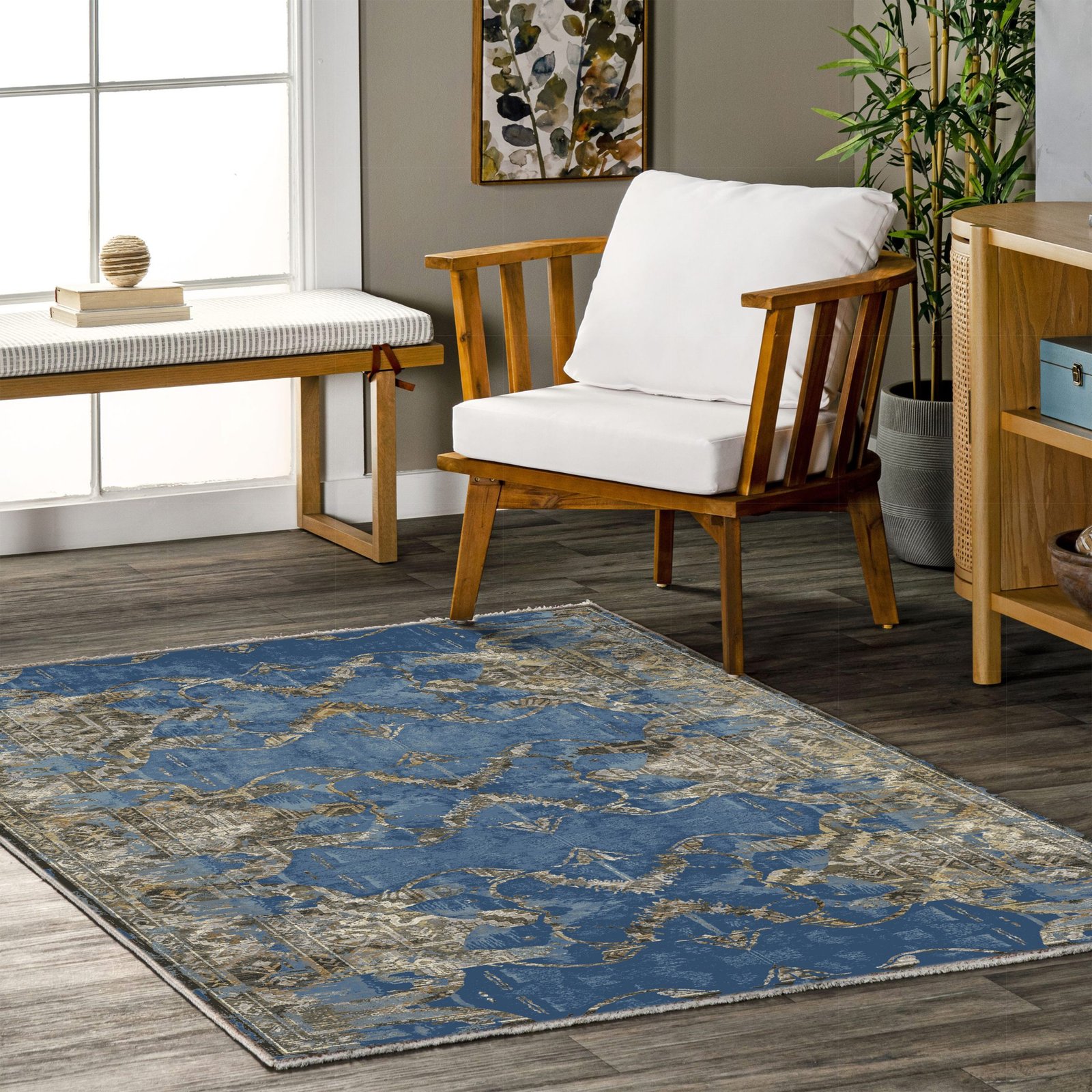 NH7021-14-01-04 Tapis Vintage Myra — Navy