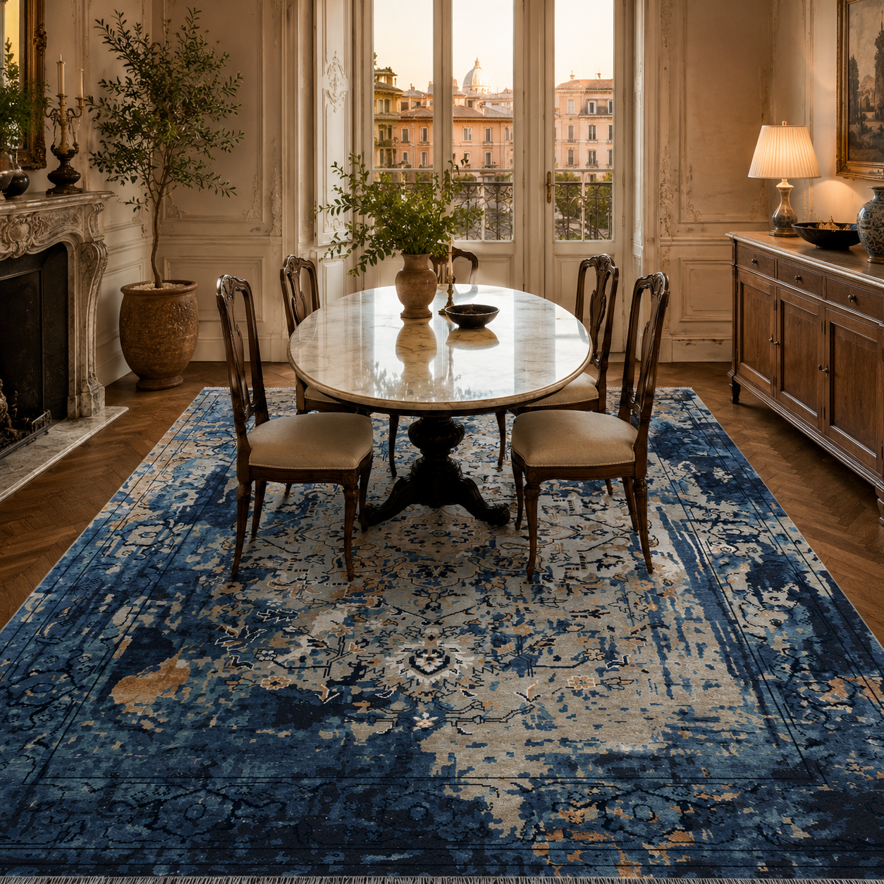 NH7023-15-03-03 Tapis Vintage Side — Navy