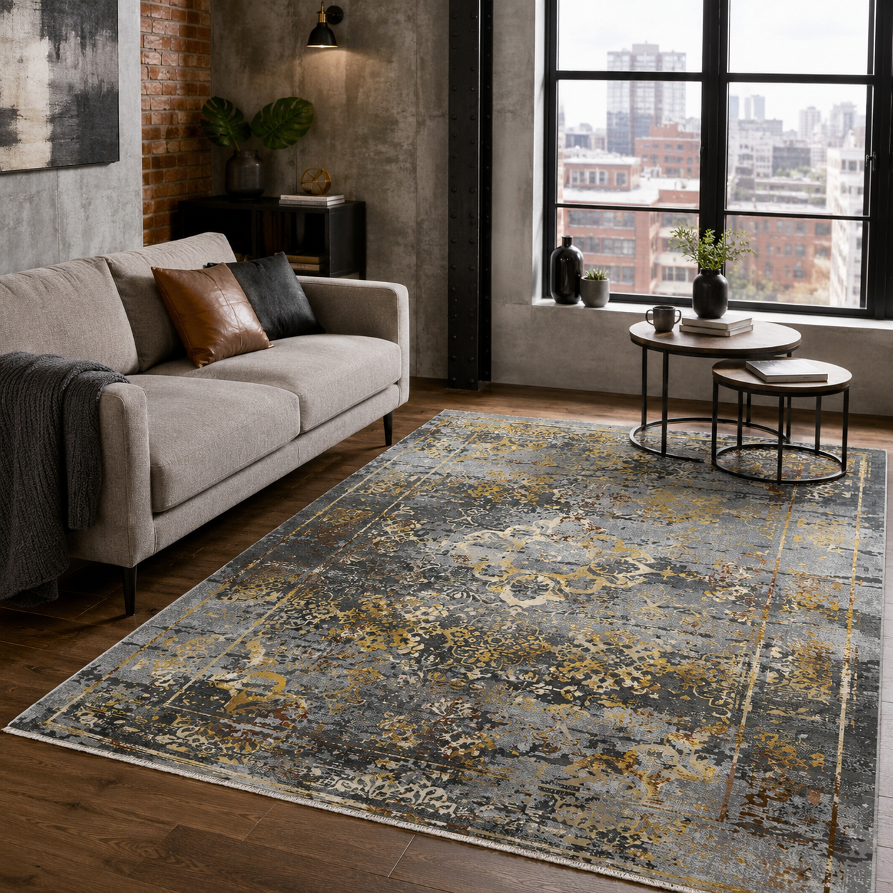 NH7028-23-02-03 Tapis Classic Vintage Zeugma — Silver & Gold