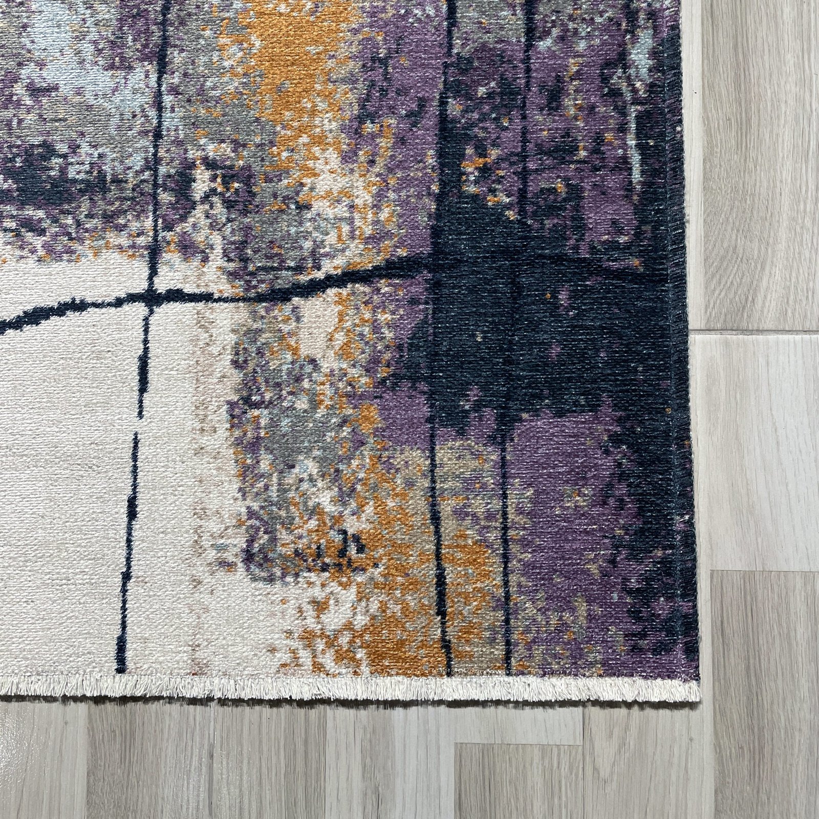 NH7030-39-01-02 Tapis Modern Eskisehir — Purple & Gold