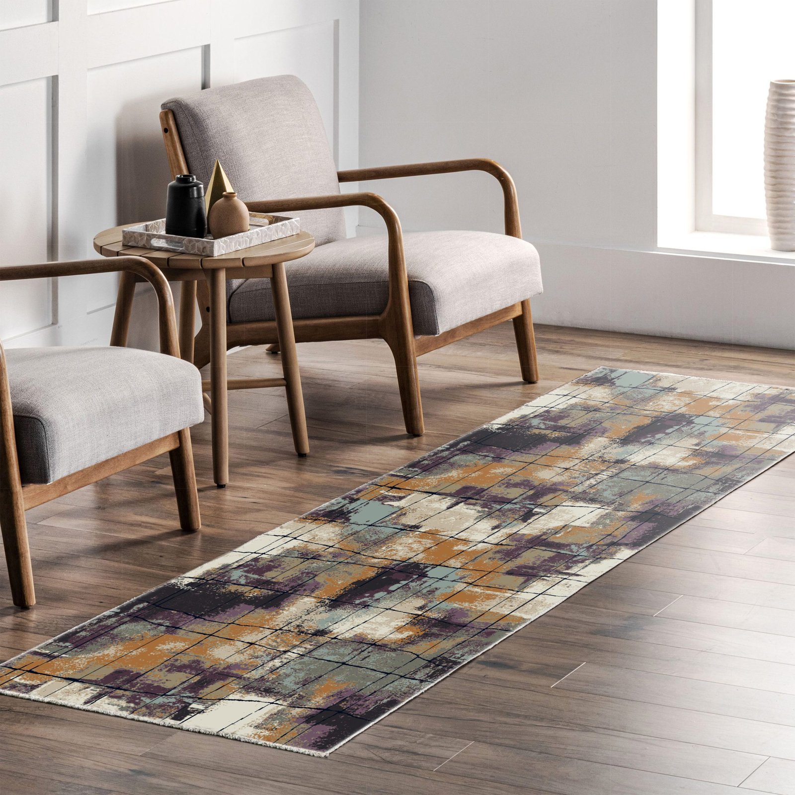 NH7030-39-01-04 Tapis Modern Eskisehir — Purple & Gold