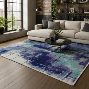 Tapis Modern Bodrum — Purple & Navy