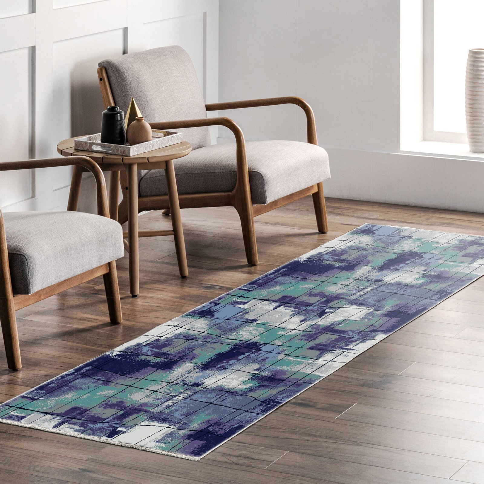 NH7031-39-02-04 Tapis Modern Bodrum — Purple & Navy