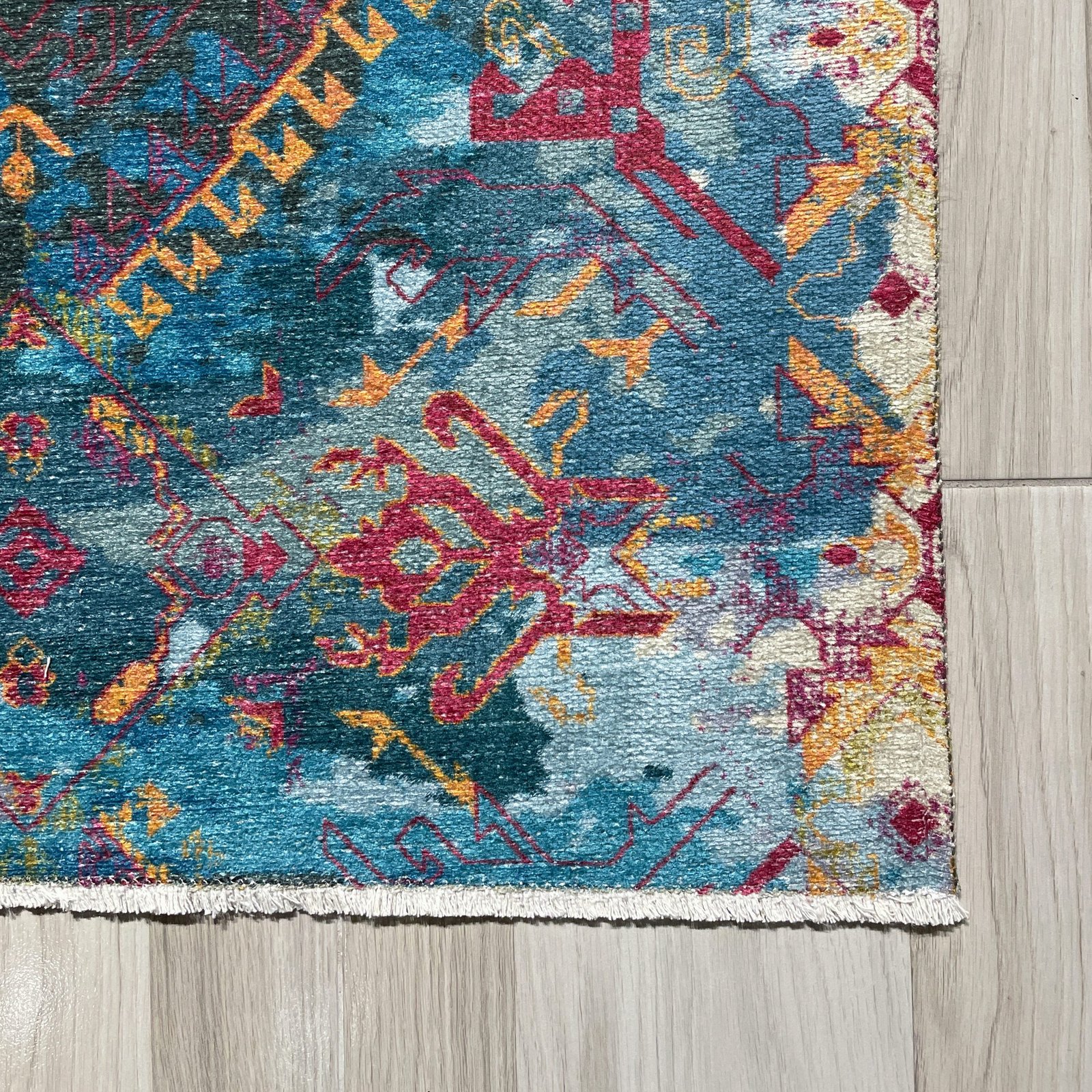 NH7032-41-01-02 Tapis Ethnic Dalaman — Burgundy & Khaki
