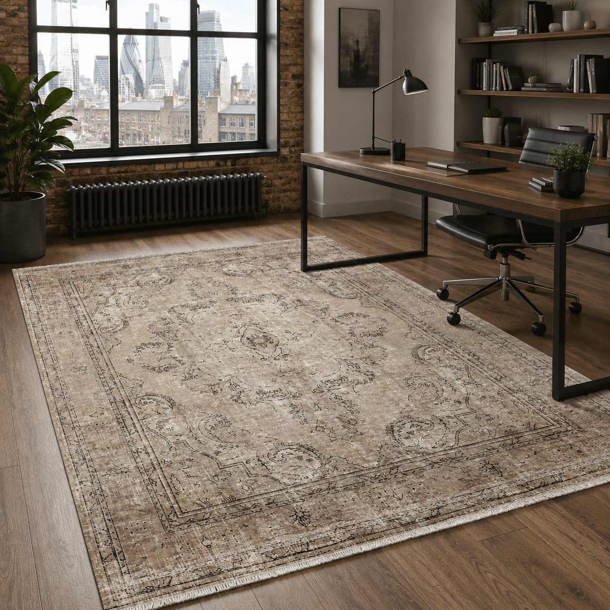 NH7033-51-01-03 Tapis Classic Vintage Mardin — Brown