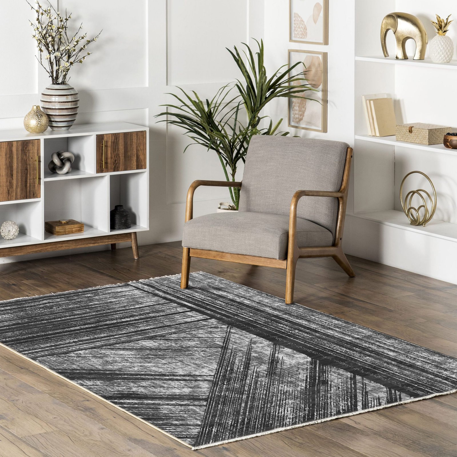 NH7037-68-02-04 Tapis Modern Fethiye — Anthracite