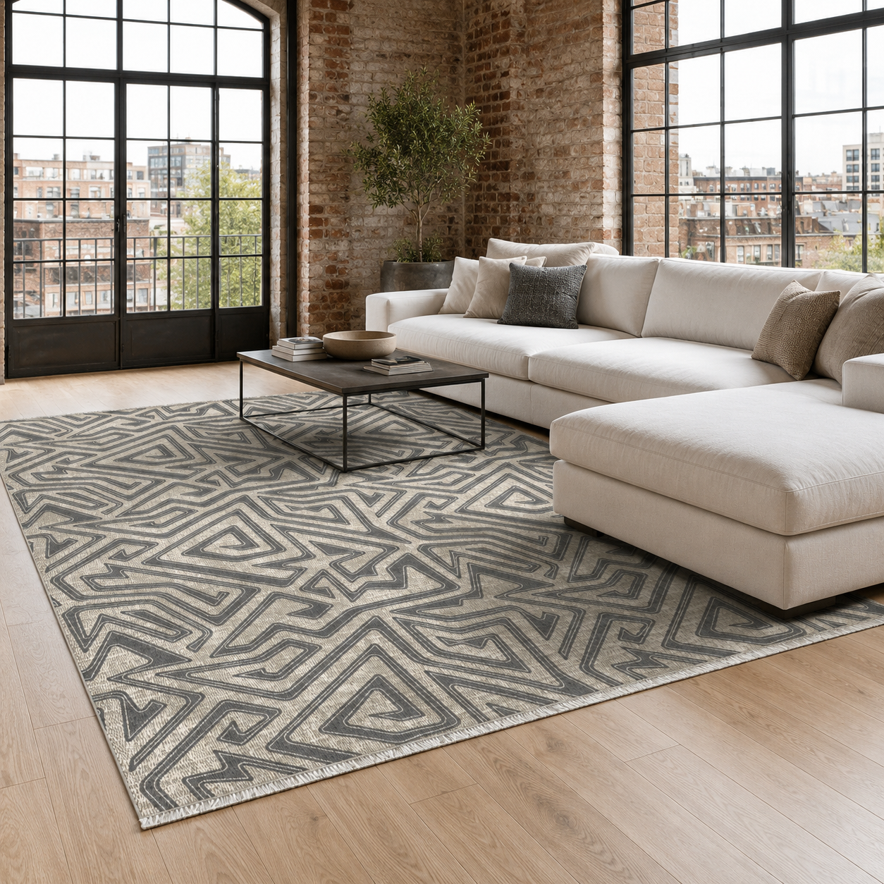 NH7038-1012-01 Tapis Modern Marmaris — Brown