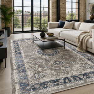 Tapis Classic Vintage Antakya — White & Brown
