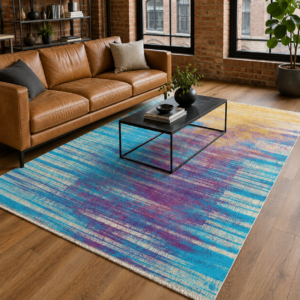 Tapis Modern Kas — Purple & Navy