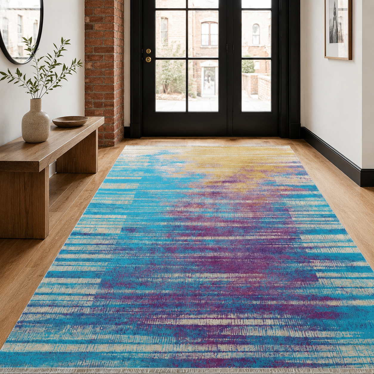 NH7042-167-02-03 Tapis Modern Kas — Purple & Navy