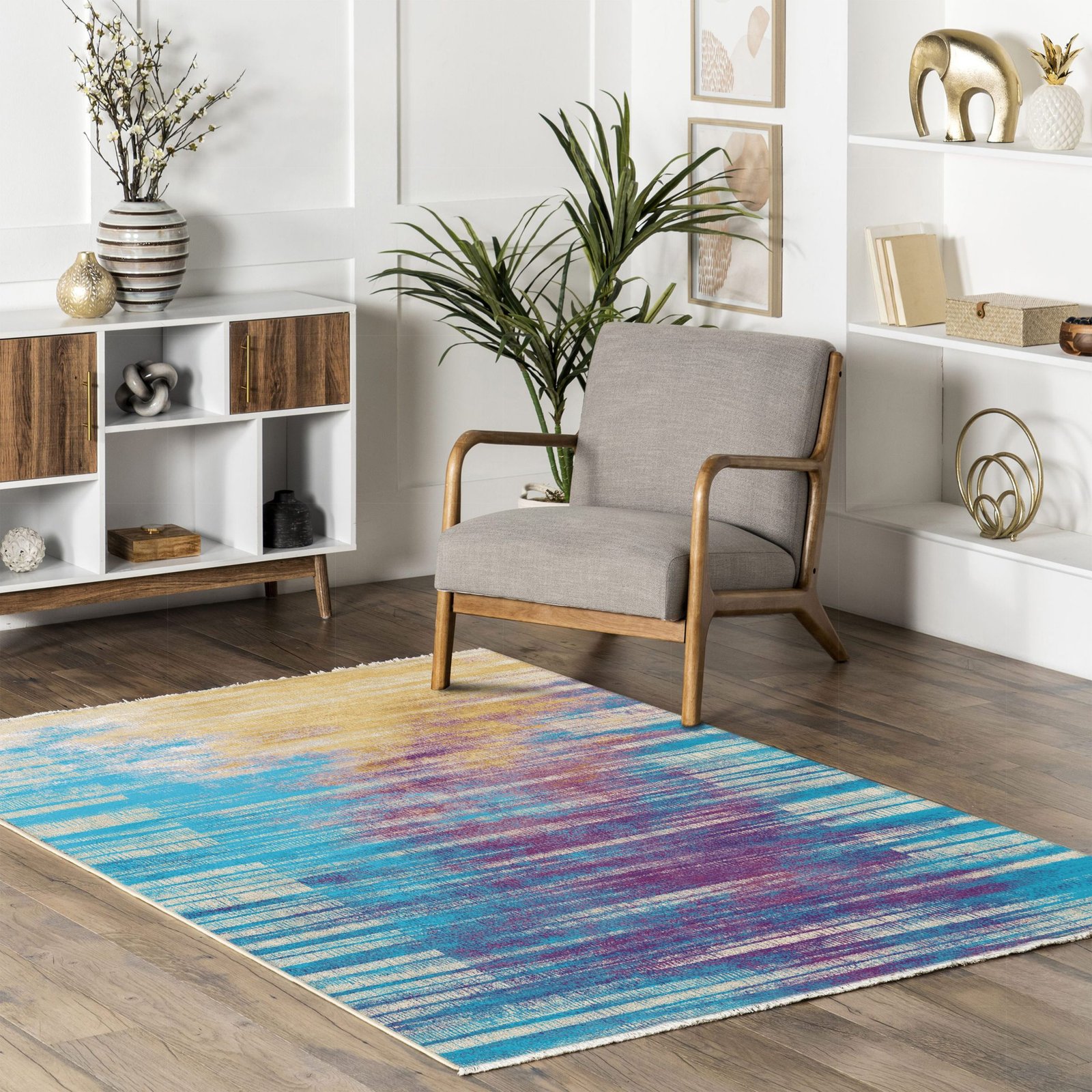 NH7042-167-02-04 Tapis Modern Kas — Purple & Navy