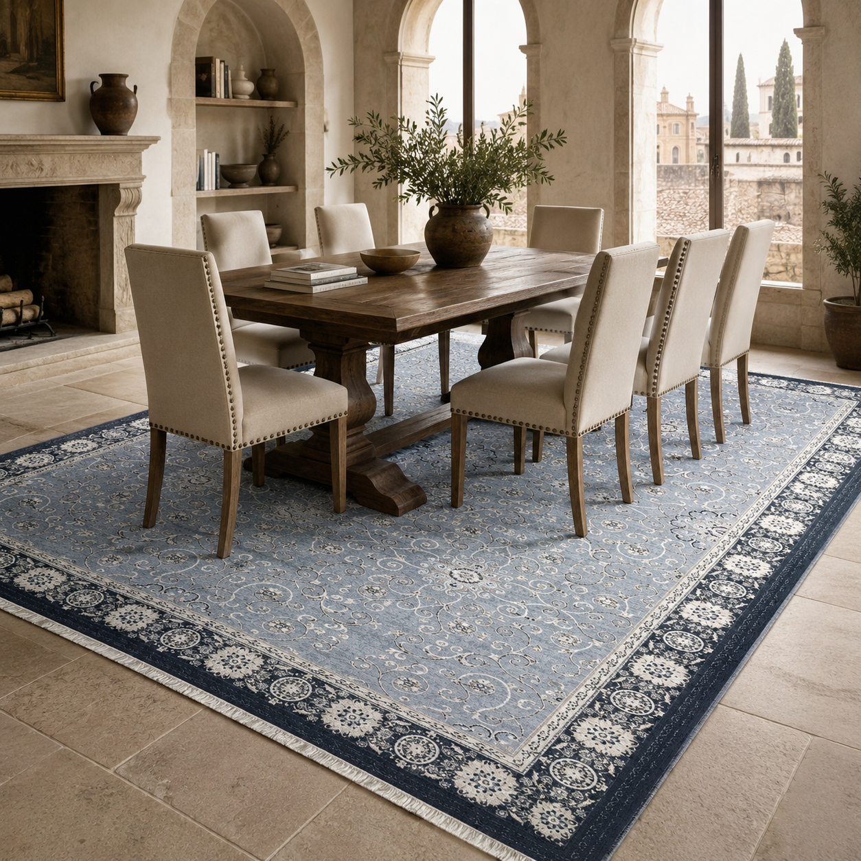 NH7043-320-02-03 Tapis Classic Ottoman — Navy