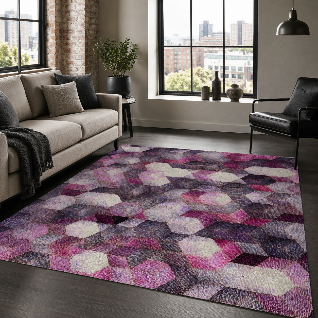 NH7045-325-01-01 Tapis Modern Kemer — Purple