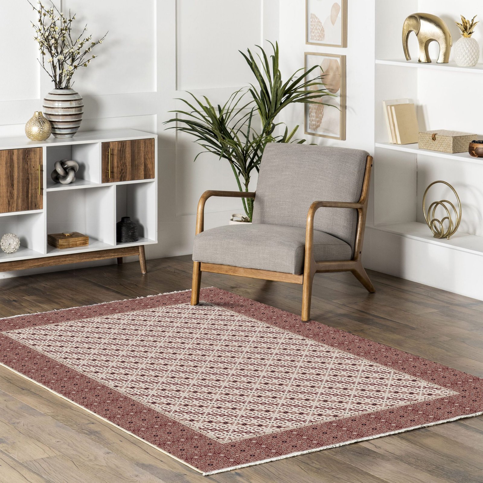 NH7048-342-01-04 Tapis Ethnic Classic Ürgüp — Terracotta