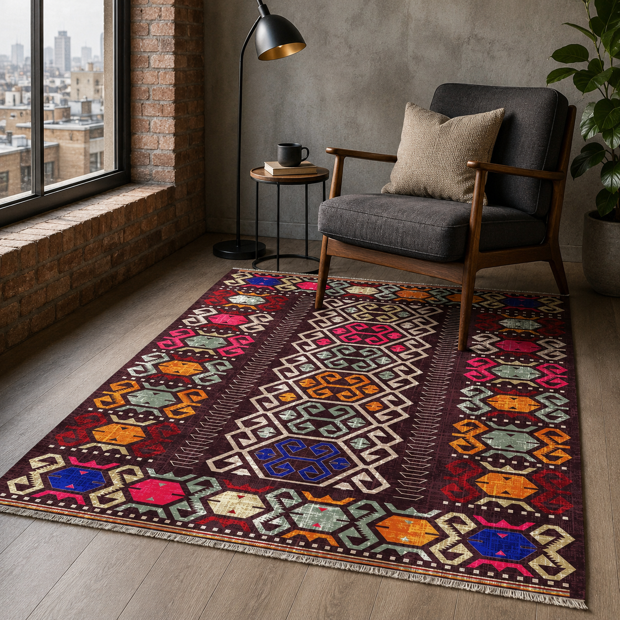 NH7050-347-01-03 Tapis Ethnic Classic Ihlara — Brown