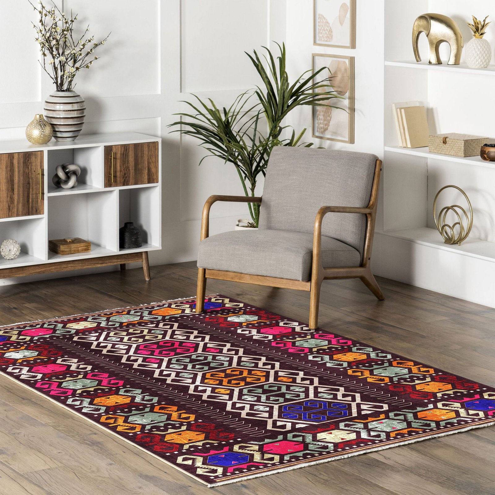 NH7050-347-01-04 Tapis Ethnic Classic Ihlara — Brown