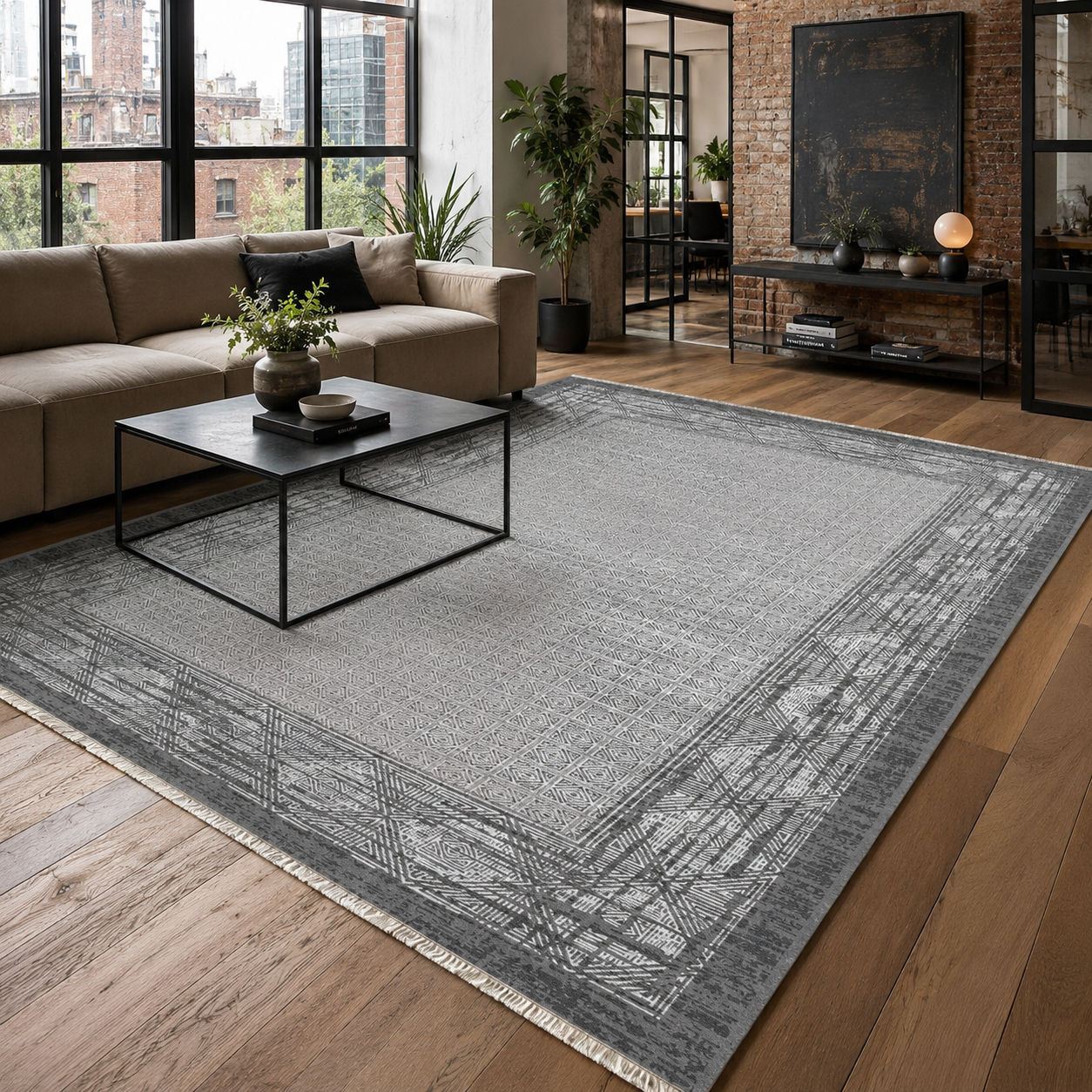 NH7053-381-01-01 Tapis Classic Modern Alacati — Silver