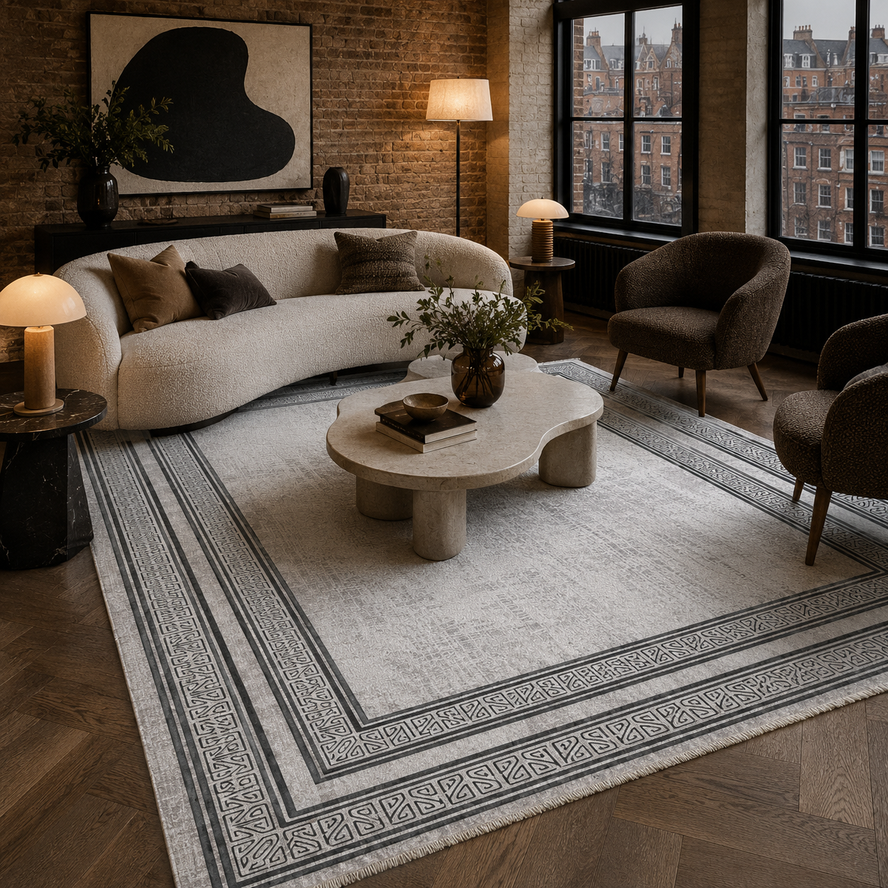 NH7054-382-02-03 Tapis Classic Modern Datca — Silver