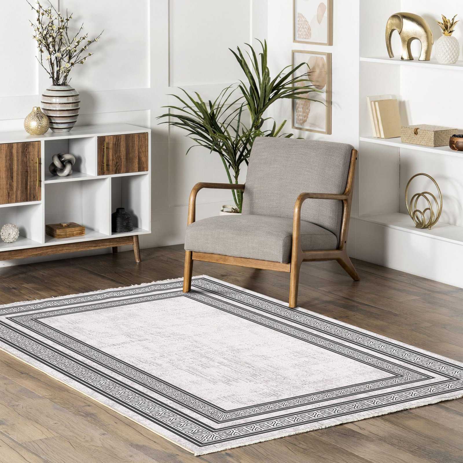 NH7054-382-02-04 Tapis Classic Modern Datca — Silver
