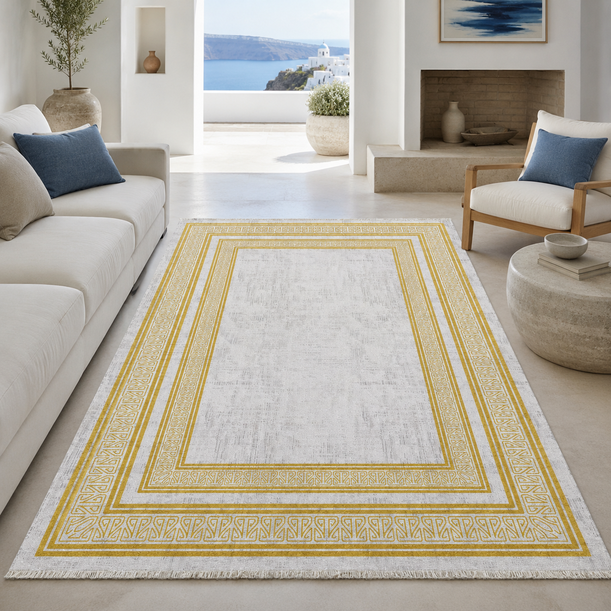 NH7055-383-01-01 Tapis Classic Modern Assos — Silver & Gold
