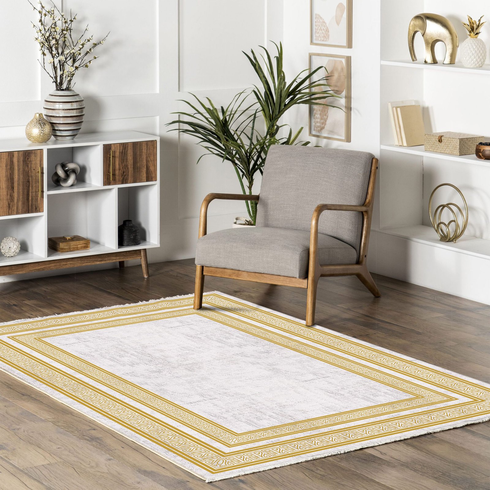 NH7055-383-01-04 Tapis Classic Modern Assos — Silver & Gold