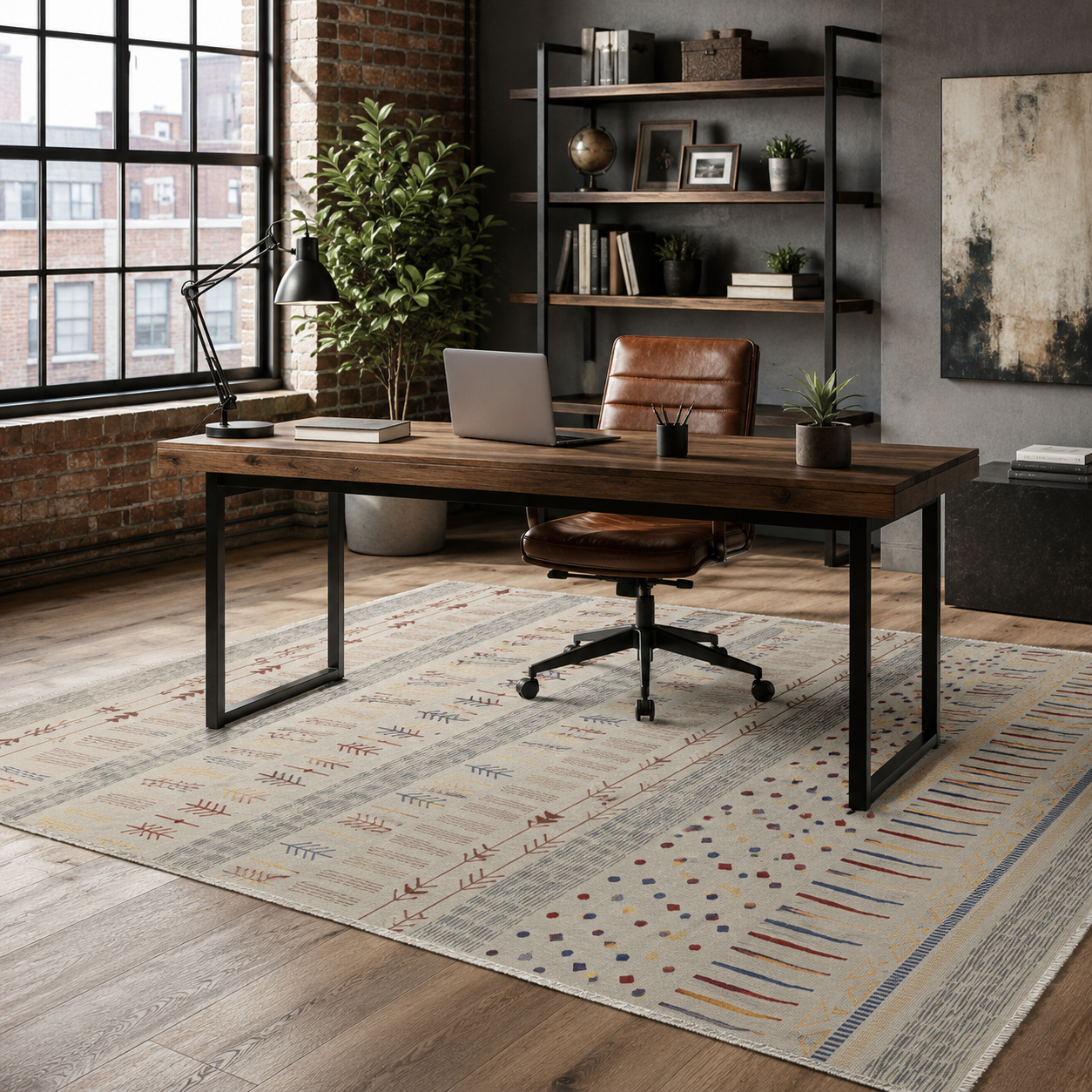 NH7058-389-01-03 Tapis Ethnic Zelve — Brown