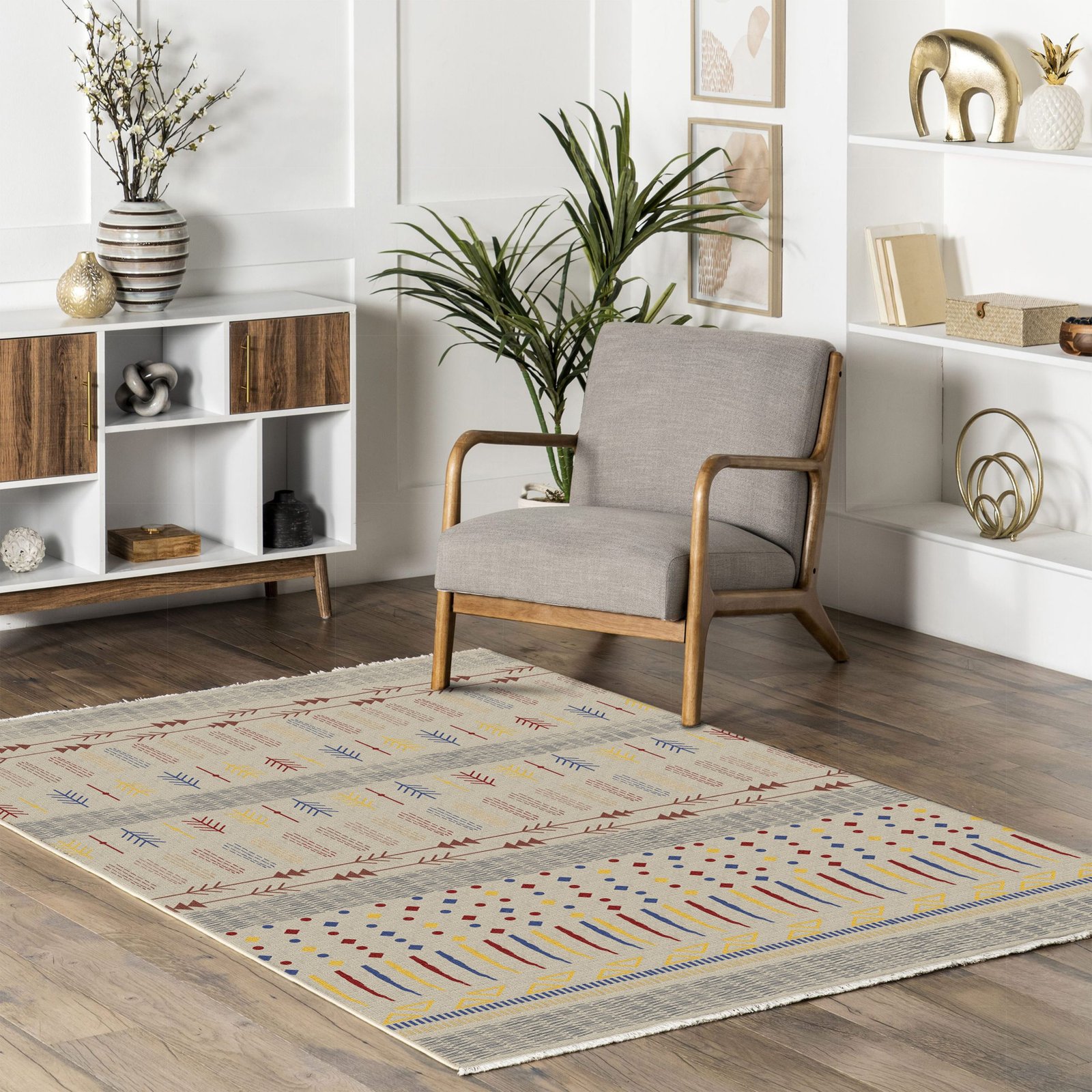 NH7058-389-01-04 Tapis Ethnic Zelve — Brown