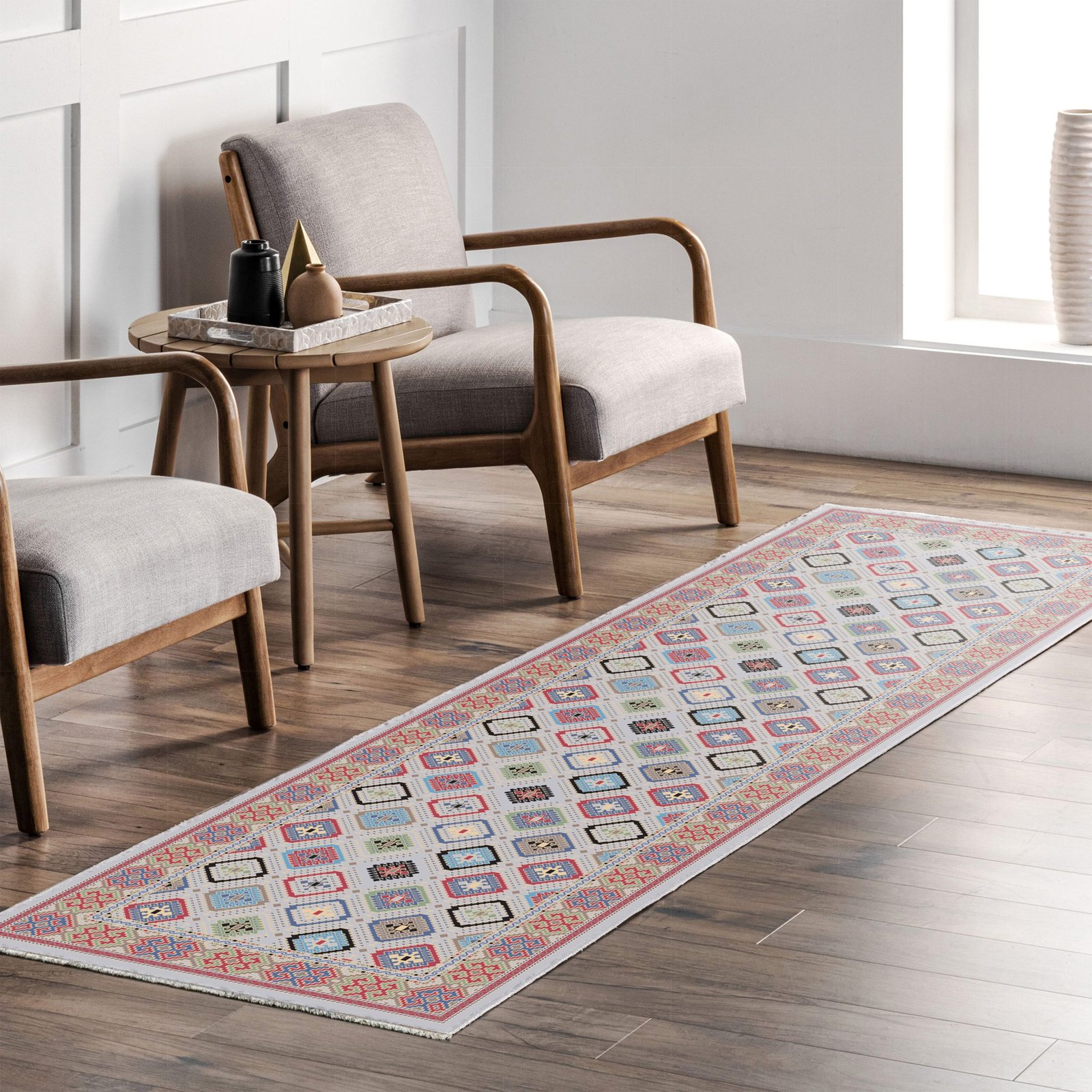 NH7061-403-01-04 Tapis Ethnic Nevsehir — Fuchsia & Gold