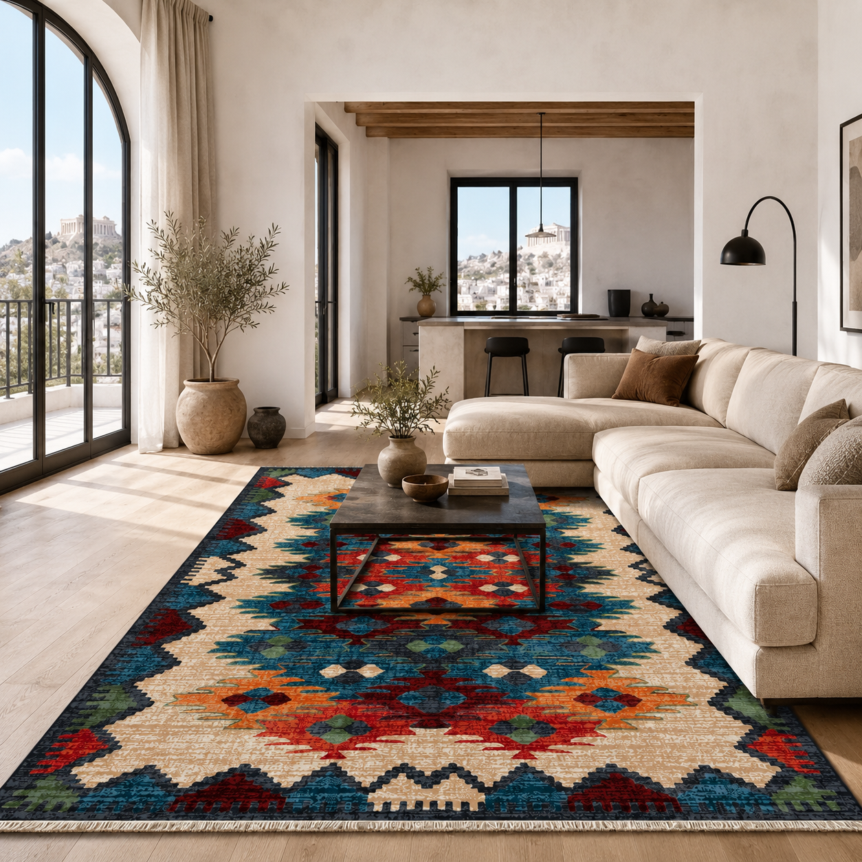 NH7067-441-02-03 Tapis Ethnic Classic Diyarbakir — Navy