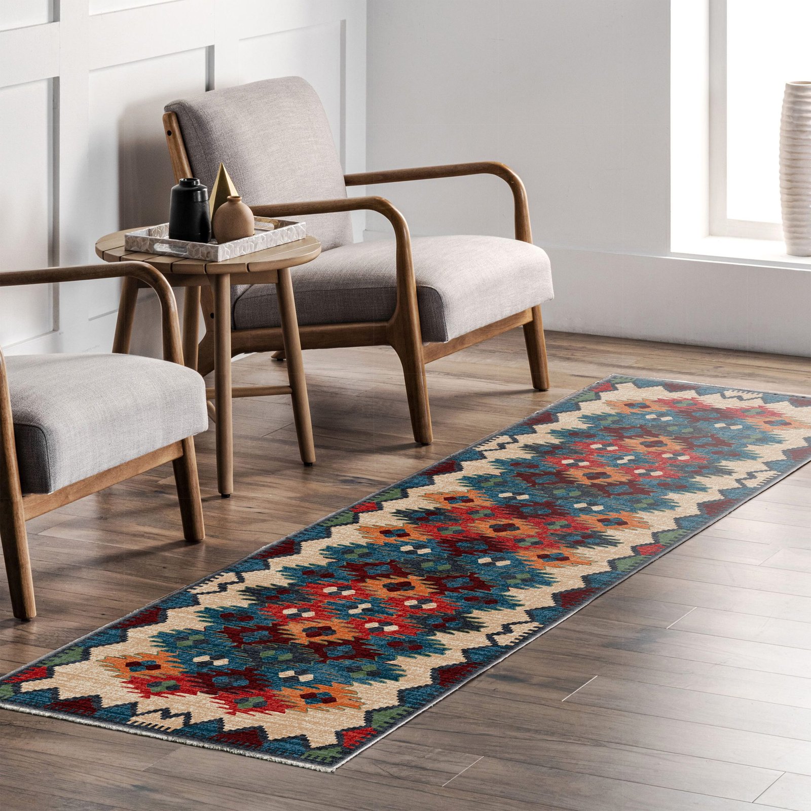 NH7067-441-02-04 Tapis Ethnic Classic Diyarbakir — Navy