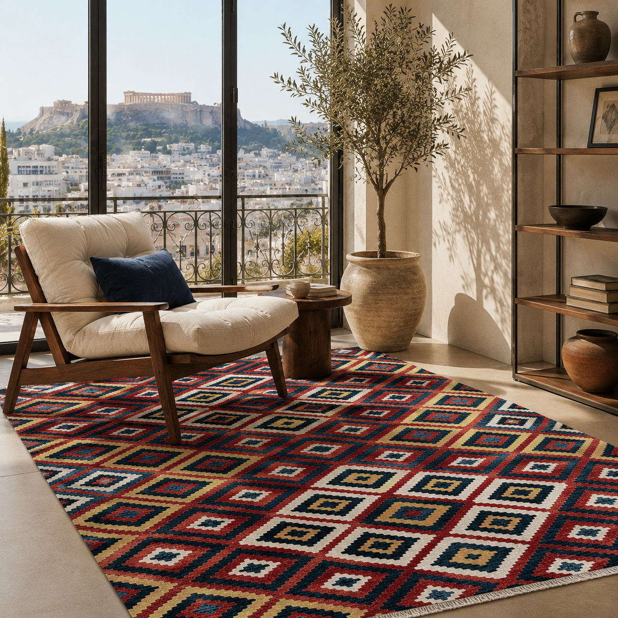 NH7069-444-01-03 Tapis Ethnic Classic Maras — Burgundy