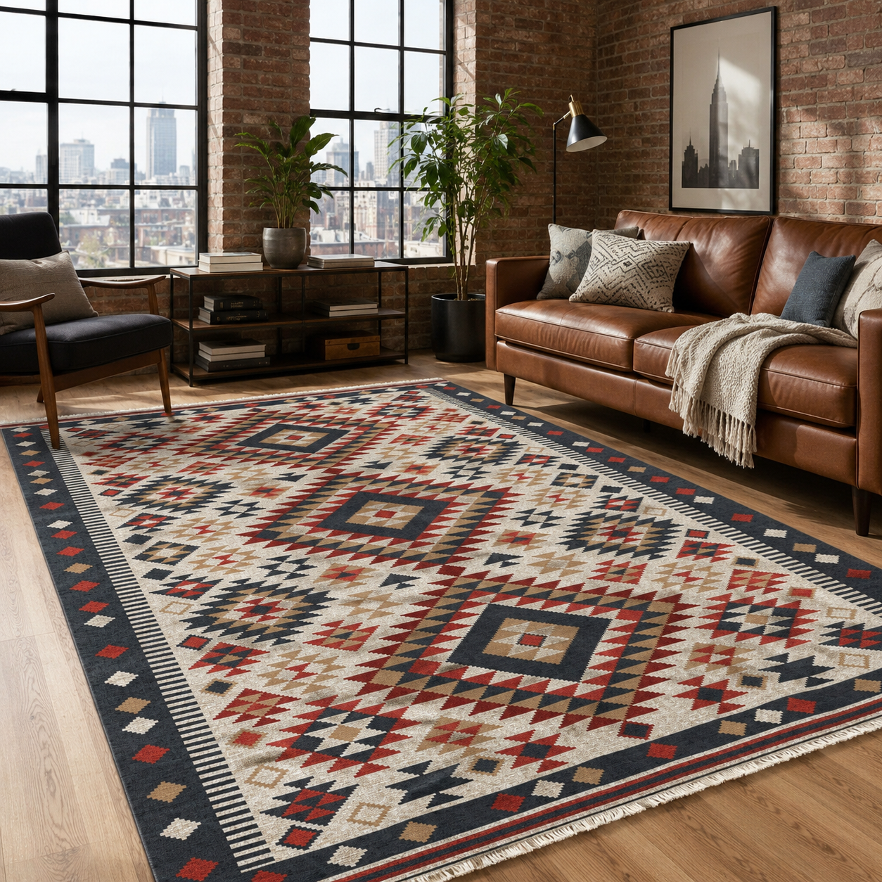 NH7072-450-02-01 Tapis Ethnic Classic Elazig — Brown