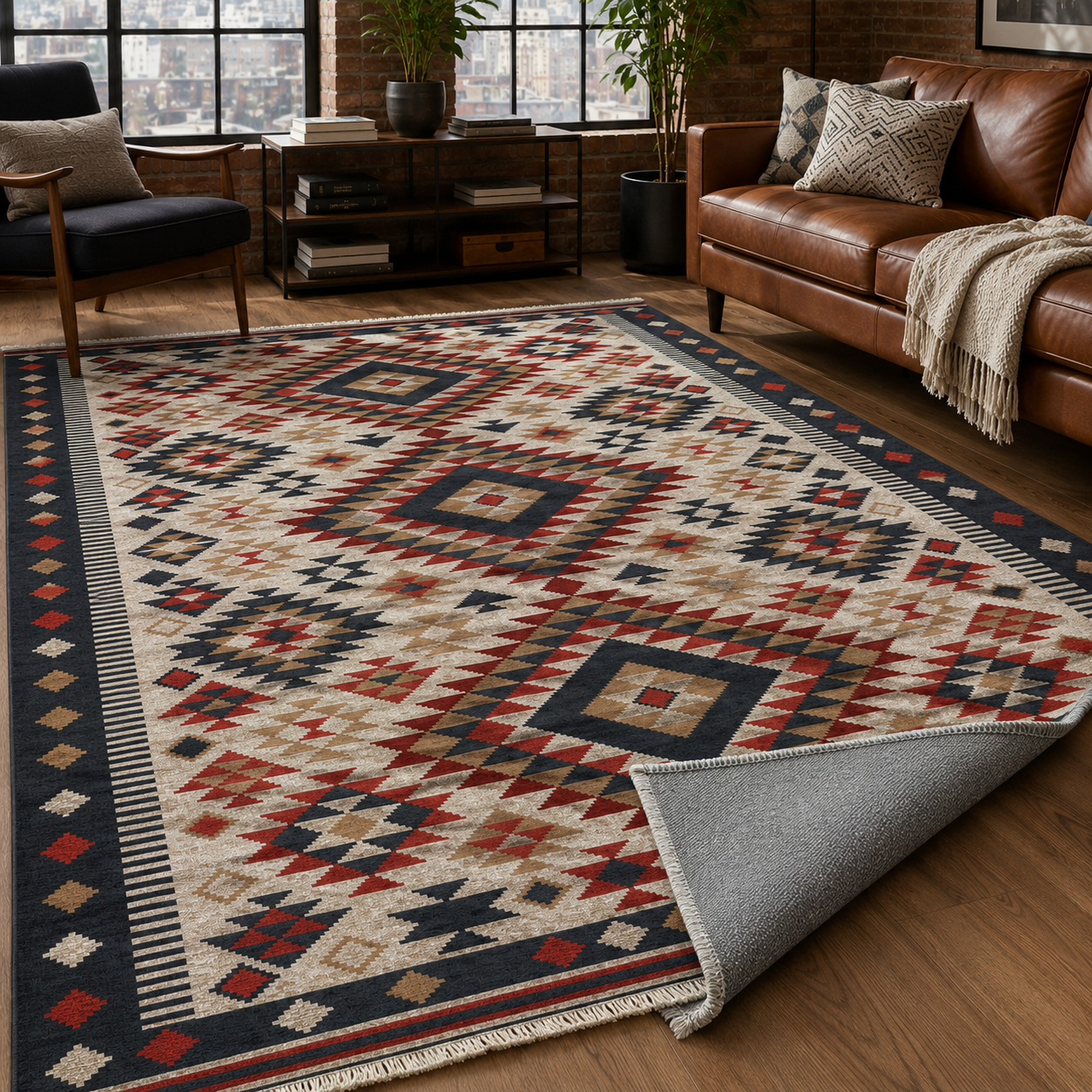 NH7072-450-02-03 Tapis Ethnic Classic Elazig — Brown