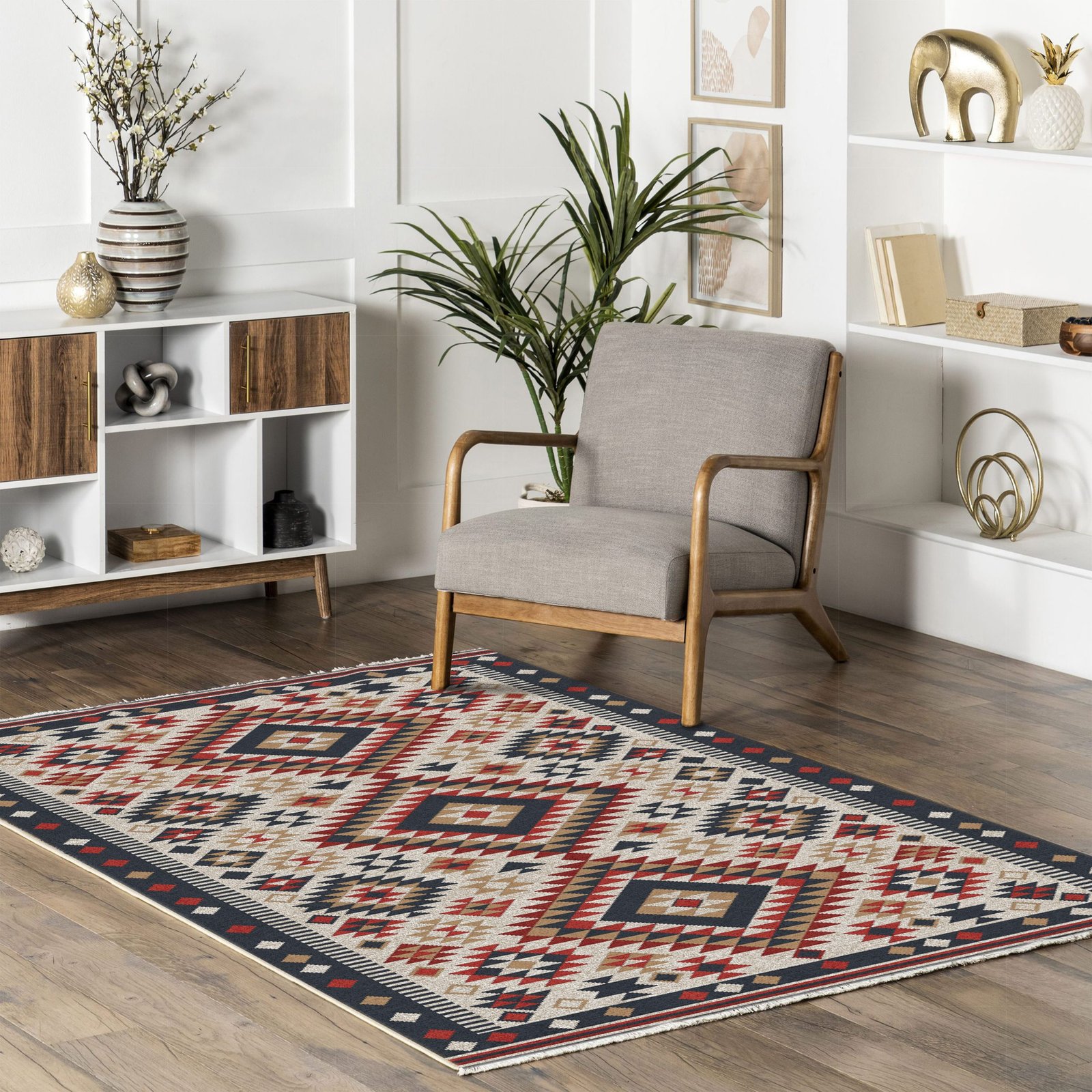 NH7072-450-02-04 Tapis Ethnic Classic Elazig — Brown