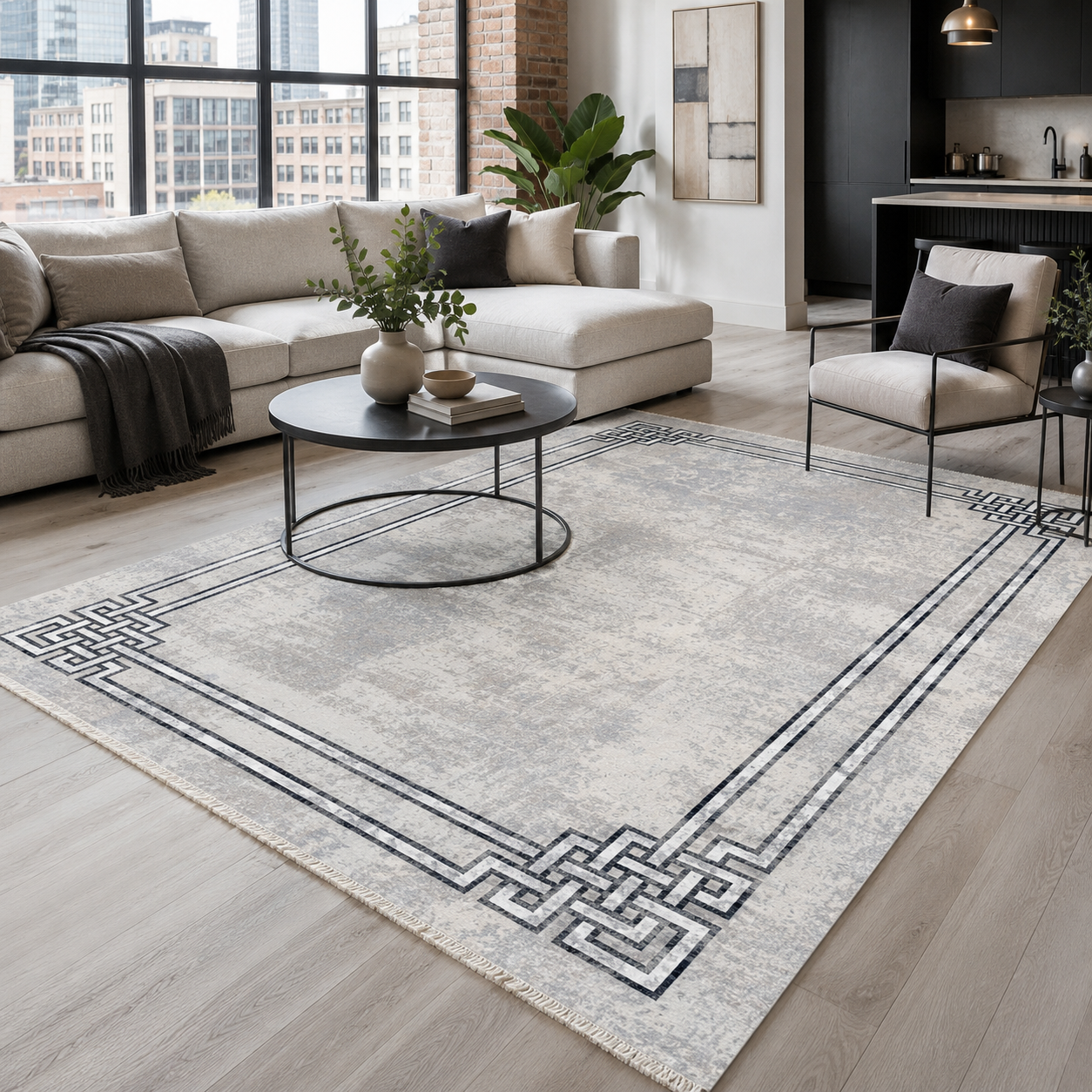 NH7076-523-01-01 Tapis Modern Kalkan — Silver