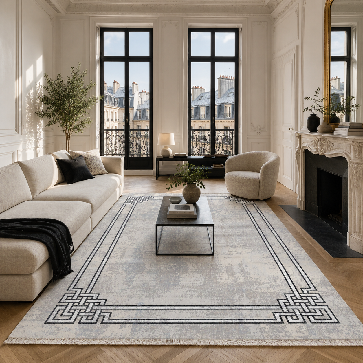 NH7076-523-01-03 Tapis Modern Kalkan — Silver