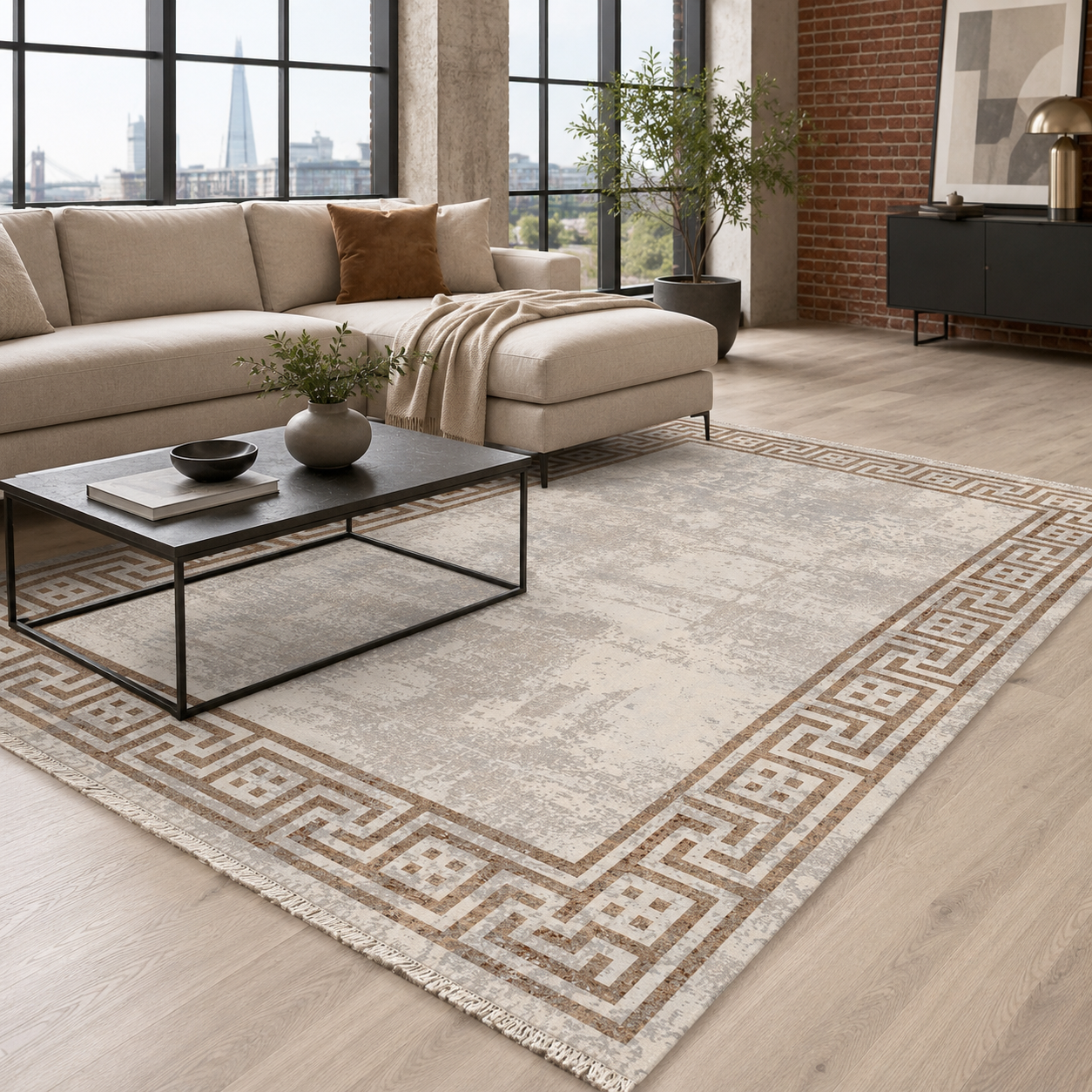 NH7077-527-01-01 Tapis Modern Gocek — Brown
