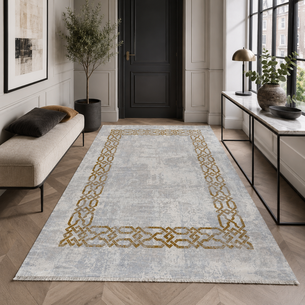 NH7078-532-01-03 Tapis Modern Dalyan — Silver
