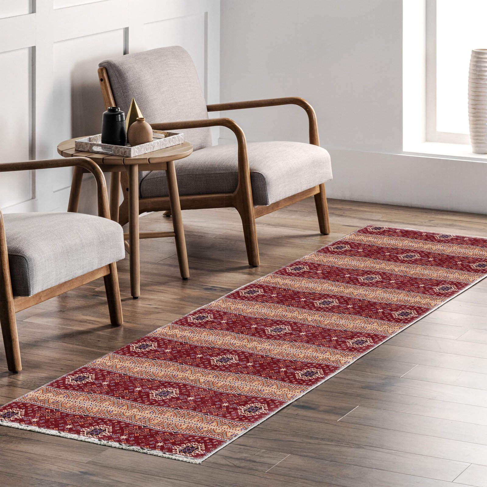 NH7080-1051-04 Tapis Ethnic Kilim 3 — Burgundy