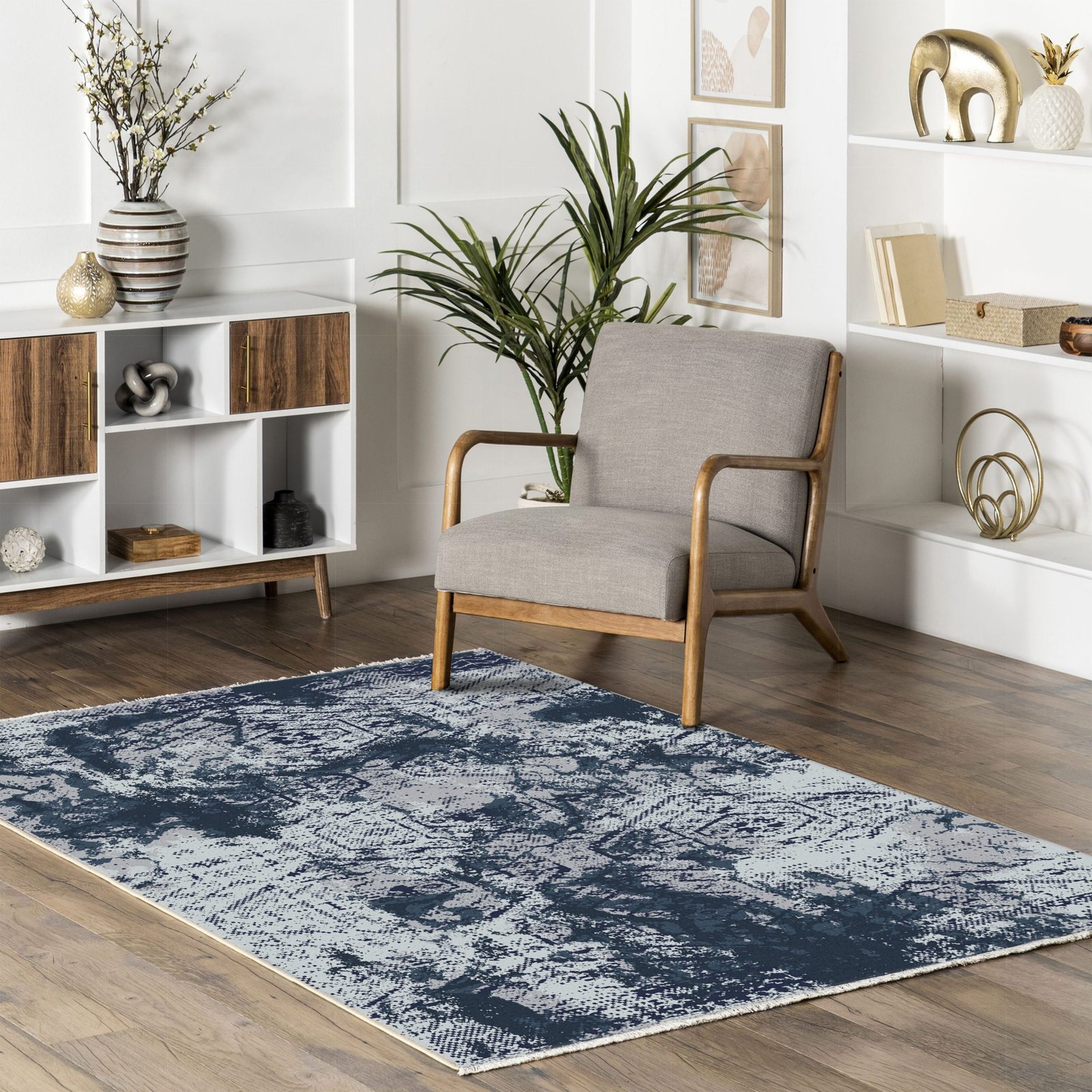 NH7087-2250-02-04 Tapis Modern Sirince — Navy