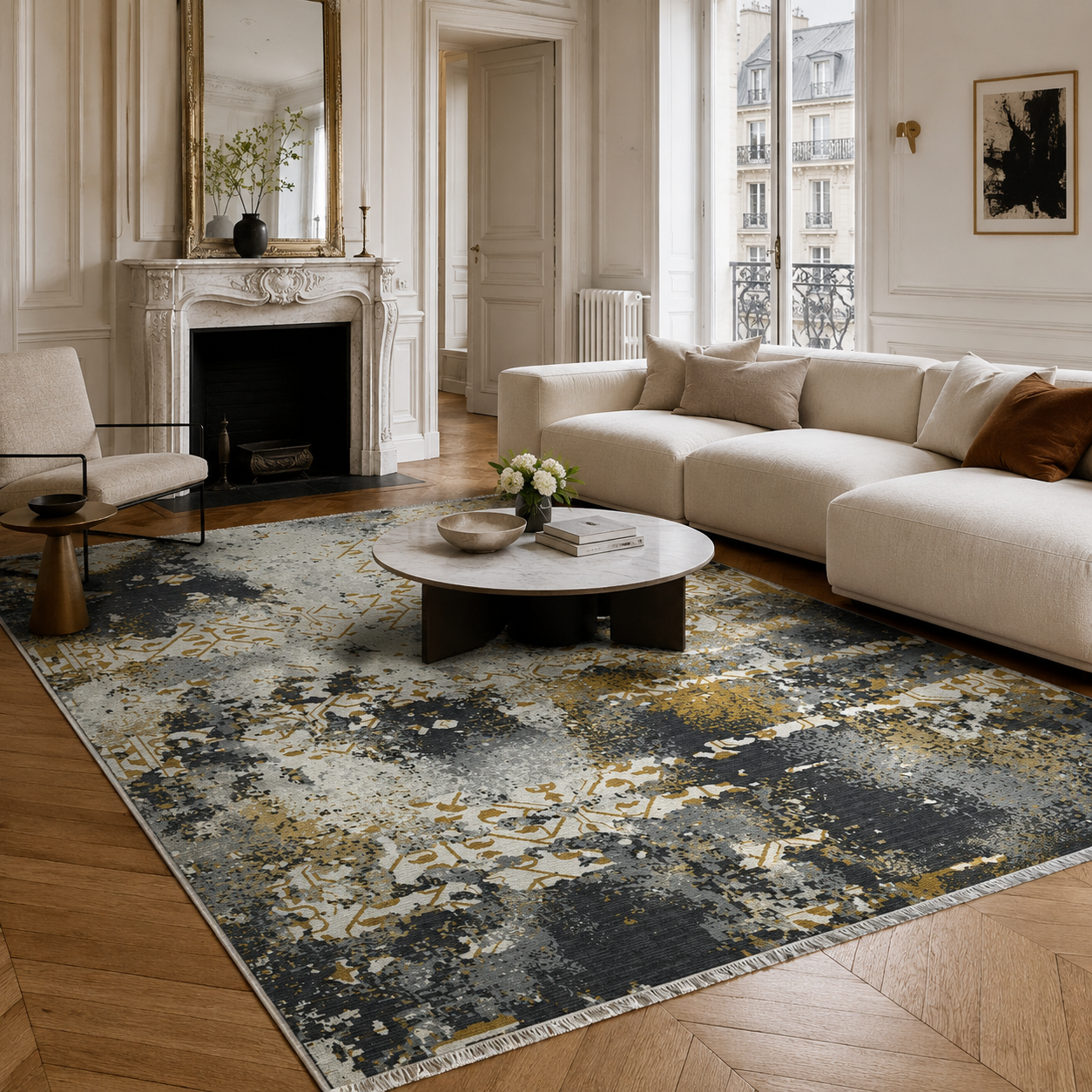 NH7089-2263-01-03 Tapis Modern Tarabya — Gold