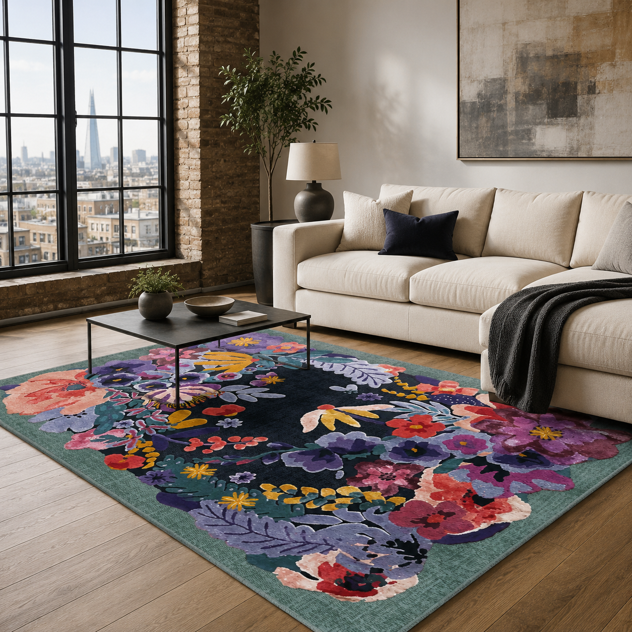 NH7114-DESIGN-01 Tapis Classic Seldjoukide — Purple & Navy