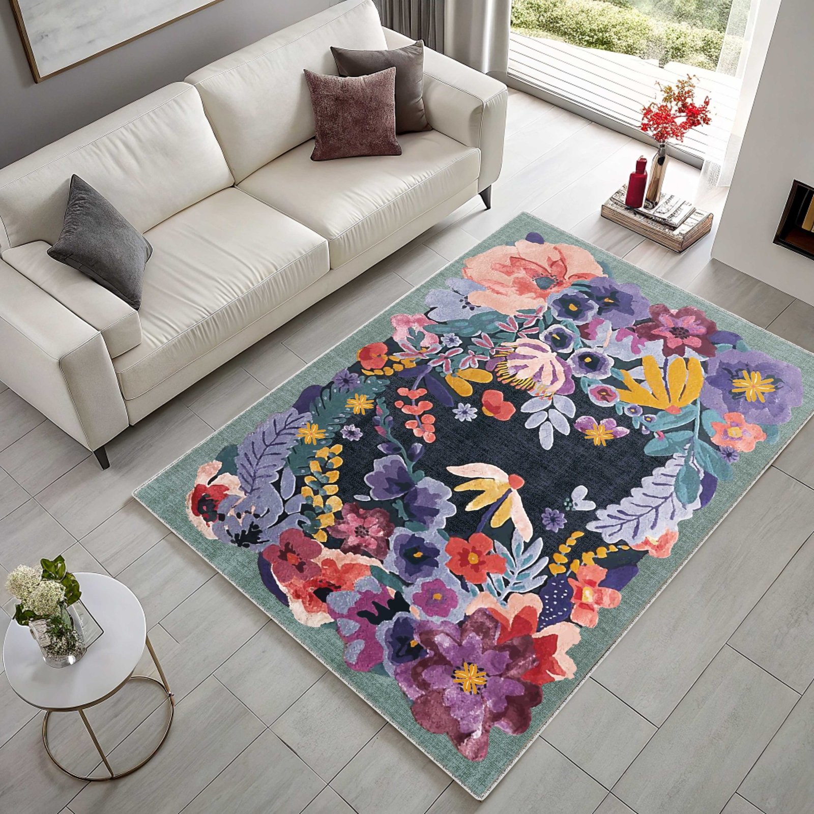 NH7114-DESIGN-02 Tapis Classic Seldjoukide — Purple & Navy